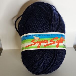 Vintage Super Soft Yarn 1 Skein Color #630 (Dark Blue Shade)